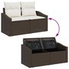 vidaXL Garten-Sofa-Set mit Kissen mit Speicher 9 pcs Braun und Creme
