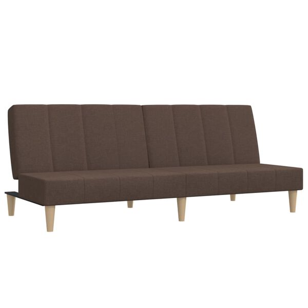 vidaXL Schlafsofa 2-Sitzer mit Hocker Taupe Stoff
