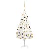 vidaXL K&uuml;nstlicher Weihnachtsbaum mit Beleuchtung & Kugeln Wei&szlig; 150 cm