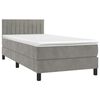 vidaXL Boxspringbett mit Matratze & LED Hellgrau 90x190 cm Samt