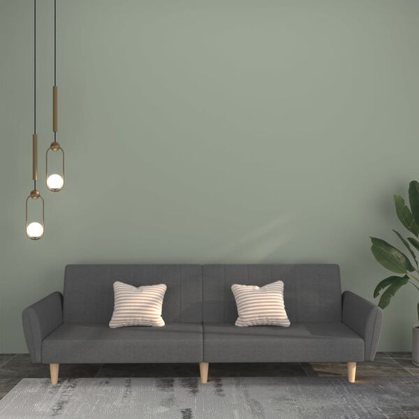 vidaXL Schlafsofa 2-Sitzer Hellgrau Stoff