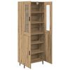 vidaXL Highboard 2 pcs Artisan-Eiche Engineered Wood und Glas