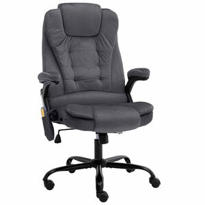 vidaXL Massage-B&uuml;rostuhl Dunkelgrau Samt