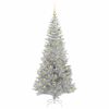 vidaXL Weihnachtsbaum mit 300 LEDs mit St&auml;nder Silber 210 cm PET