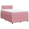 vidaXL Boxspringbett mit Matratze Rosa 120x190 cm Samt