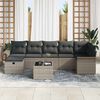 vidaXL Gartensofa-set mit Kissen mit Speicher 8 pcs Grau Poly-Rattan
