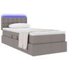 vidaXL Bett mit Stauraum und LED mit Matratze Taupe 90 x 200 cm Stoff