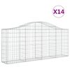 vidaXL Gabionen mit Hochbogen 14 Stk. 200x30x80/100cm Verzinktes Eisen