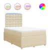 vidaXL Boxspringbett mit Matratze Creme 120x200 cm Stoff