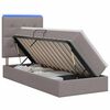 vidaXL LED-Speicherbett mit Matratze Taupe 90 x 200 cm Stoff