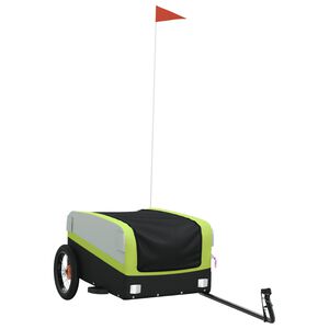 vidaXL Fahrradanh&auml;nger Schwarz und Gr&uuml;n 30 kg Eisen