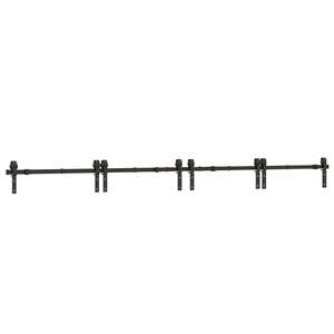 vidaXL Schiebet&uuml;rbeschlag-Set 366 cm Stahl Schwarz