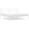 vidaXL Bettgestell mit Kopfteil Metall Wei&szlig; 183x213 cm