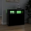 vidaXL Sideboard mit LED-Leuchten Schwarz 80x35x75 cm
