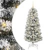 vidaXL K&uuml;nstlicher klappbarer Weihnachtsbaum Gr&uuml;n und Wei&szlig; 150 cm