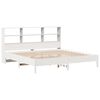 vidaXL Massivholzbett mit Regal ohne Matratze Weiß 180x200 cm Kiefer