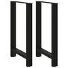 vidaXL Bartischbeine Schwarz 2 Stk. 60x(90-91) cm Stahl