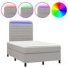 vidaXL Boxspringbett mit Matratze & LED Hellgrau 120x190 cm Stoff