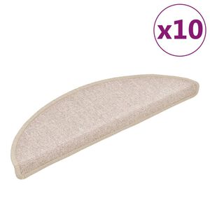vidaXL Stufenmatten 10 Stk. 56x17x3 cm Taupe Halbrund