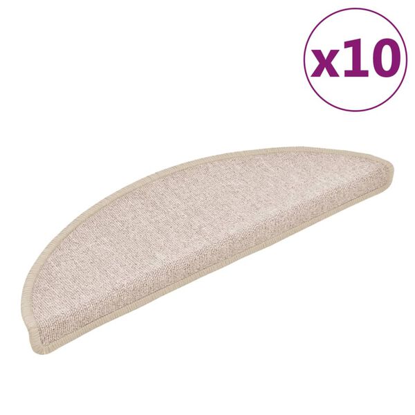 vidaXL Stufenmatten 10 Stk. 56x17x3 cm Taupe Halbrund