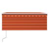 vidaXL Markise Automatisch Einziehbar mit Volant 3,5x2,5m Orange Braun