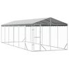 vidaXL Outdoor-Hundezwinger mit Dach Silbern 3x9x2,5m Verzinkter Stahl