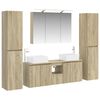 vidaXL Badezimmerm&ouml;bel-Set 6 pcs Sonoma-Eiche Ingenieurholz und Glas