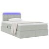 vidaXL Bett mit Stauraum und LED mit LED Hellgrau 120 x 190 cm Samt