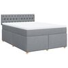vidaXL Boxspringbett mit Matratze Hellgrau 140x190 cm Stoff