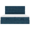 vidaXL Ottoman-Bett mit Matratzen Dunkelblau 200x200 cm Samt