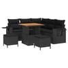 vidaXL Garten-Sofa-Set mit Kissen mit Speicher 8 pcs Schwarz