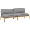 vidaXL Sofa Set mit Kissen Uni Grau 240 x 80 x 69 cm Massivholz Akazie