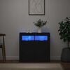 vidaXL Sideboard mit LED-Leuchten Schwarz 80x35x75 cm