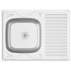 vidaXL Sp&uuml;le mit Abtropffl&auml;che Set Silbern 800x600x155 mm Edelstahl