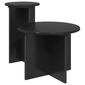 vidaXL Beistelltisch-Set 2 pcs Schwarze Eiche Holzwerkstoff