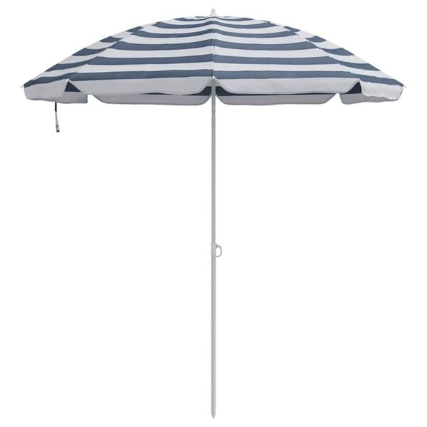 vidaXL Strandparasol Blau und Wei&szlig; 206 x 206 x 212 cm