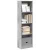 vidaXL B&uuml;cherregal Betongrau 40x24x143 cm Holzwerkstoff