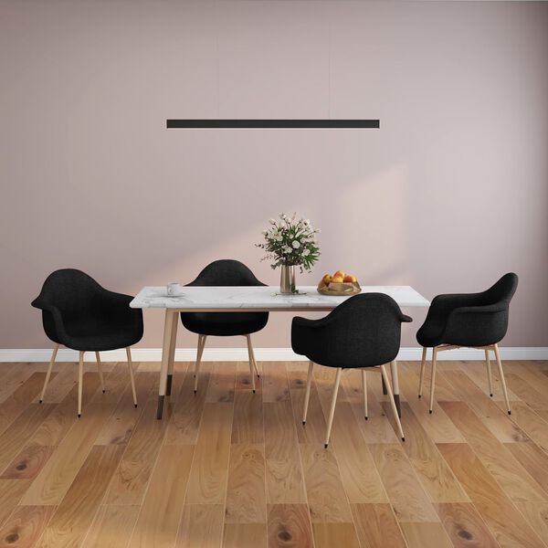 vidaXL Esszimmerst&uuml;hle 4 Stk. Schwarz Stoff