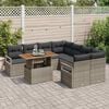 vidaXL Garten Essgruppe mit Kissen 9 pcs Grau und Braun