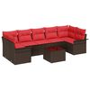 vidaXL Gartensofa-set 8 pcs Braun Poly-Rattan