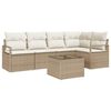 vidaXL Gartensofa-set 6 Stk. Beige und Creme Poly-Rattan