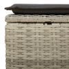 vidaXL 8-tlg. Garten-Sofagarnitur mit Kissen Hellgrau Poly Rattan