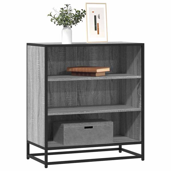 vidaXL Sideboard Grau Sonoma 68x35x76 cm Holzwerkstoff und Metall