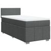 vidaXL Boxspringbett mit Matratze Dunkelgrau 90x190 cm Stoff