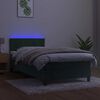 vidaXL Boxspringbett mit Matratze & LED Dunkelgr&uuml;n 80x200 cm Samt