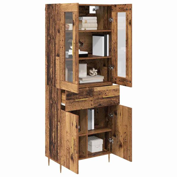vidaXL Highboard mit Schubladen 2 pcs Altholz Holzwerkstoff