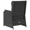vidaXL Gartensessel mit Kissen 2 Stk. Verstellbar Schwarz Poly Rattan
