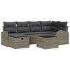 vidaXL Garten-Sofa-Set mit Kissen mit Speicher 7 pcs Grau Poly Rattan