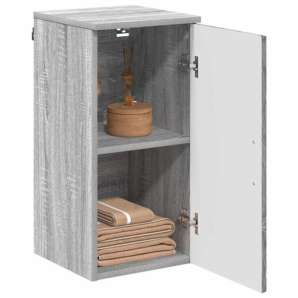 vidaXL Badezimmerschrank Wandmontiert Graues Sonoma 30 x 31,5 x 61 cm