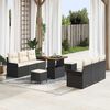 vidaXL Garten-Sofa-Set mit Kissen mit Speicher 9 pcs Schwarz und Creme
